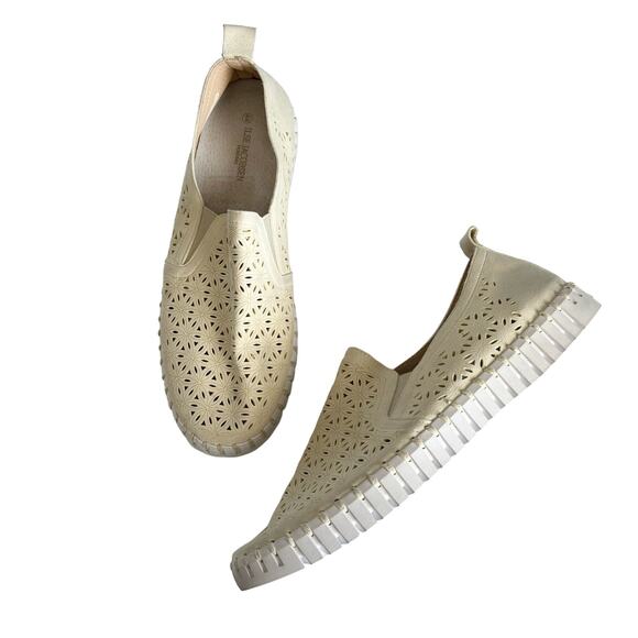 Ilse Jacobsen Women’s Tulip Laser Cut Floral Perforated Slip On Sneaker - Picture 1 of 7